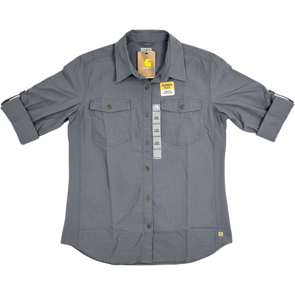 Carhartt Womens Flex Long Sleeve Button Down Shirt XL NWT Rugged Grey 103600
